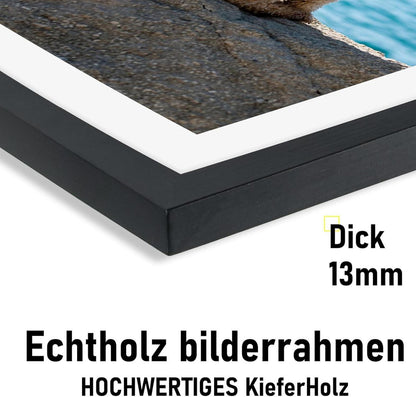 Bilderrahmen 40x60cm Echtholz mit Passepartout und Acrylglas