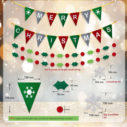 Weihnachten Filz Dekoration Set Merry Christmas Banner