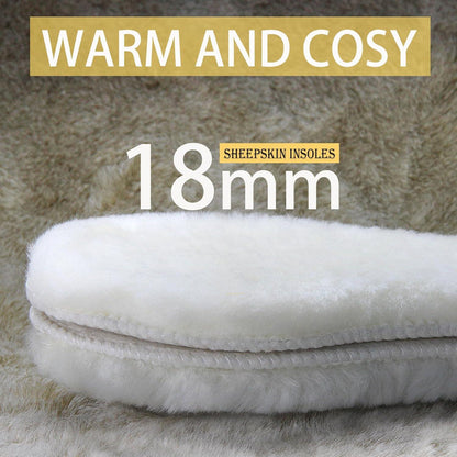 Lammfell Einlegesohlen Winter für Damen Herren, Schaffell