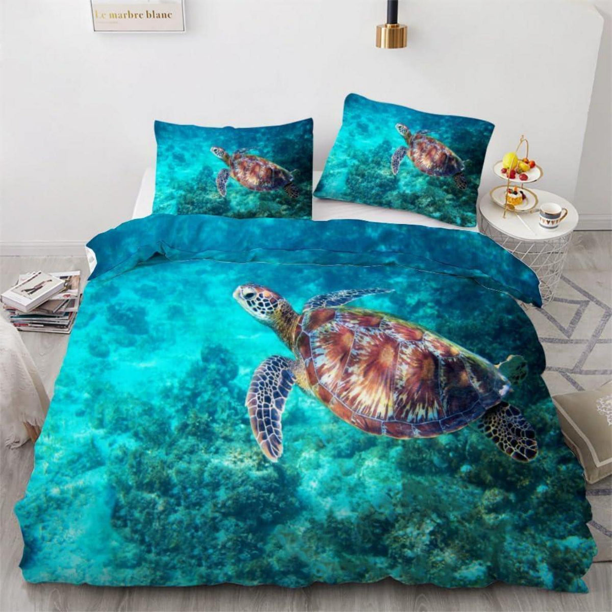 Meeresschildkröte Bettwäsche Set 135x200 cm - 4-teilig Mikrofaser