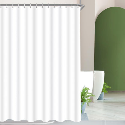 Duschvorhang Reinweiß 240x200cm Textil Wasserabweisend Waschbar