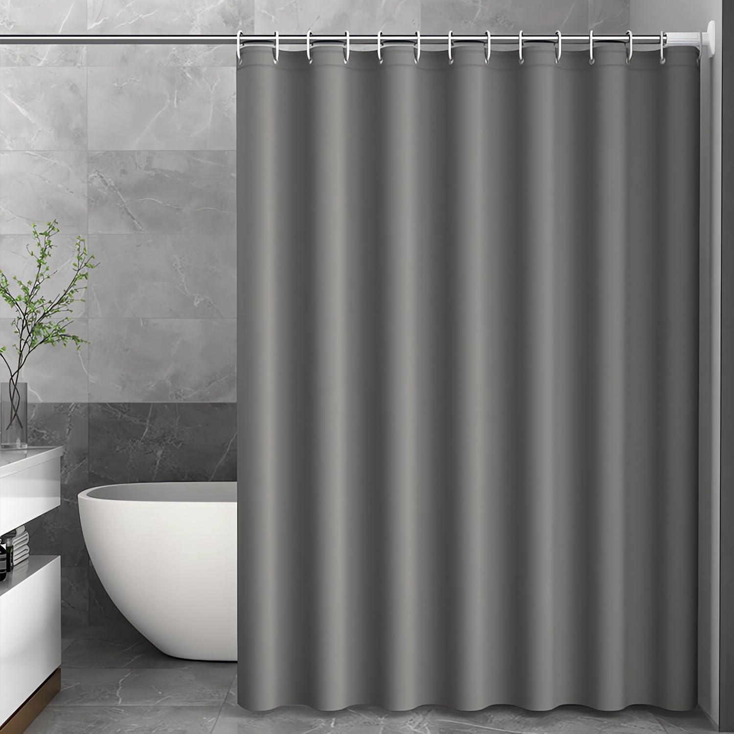 Duschvorhang Dunkelgrau 240x200cm Wasserabweisend Antischimmel Polyester Stoff