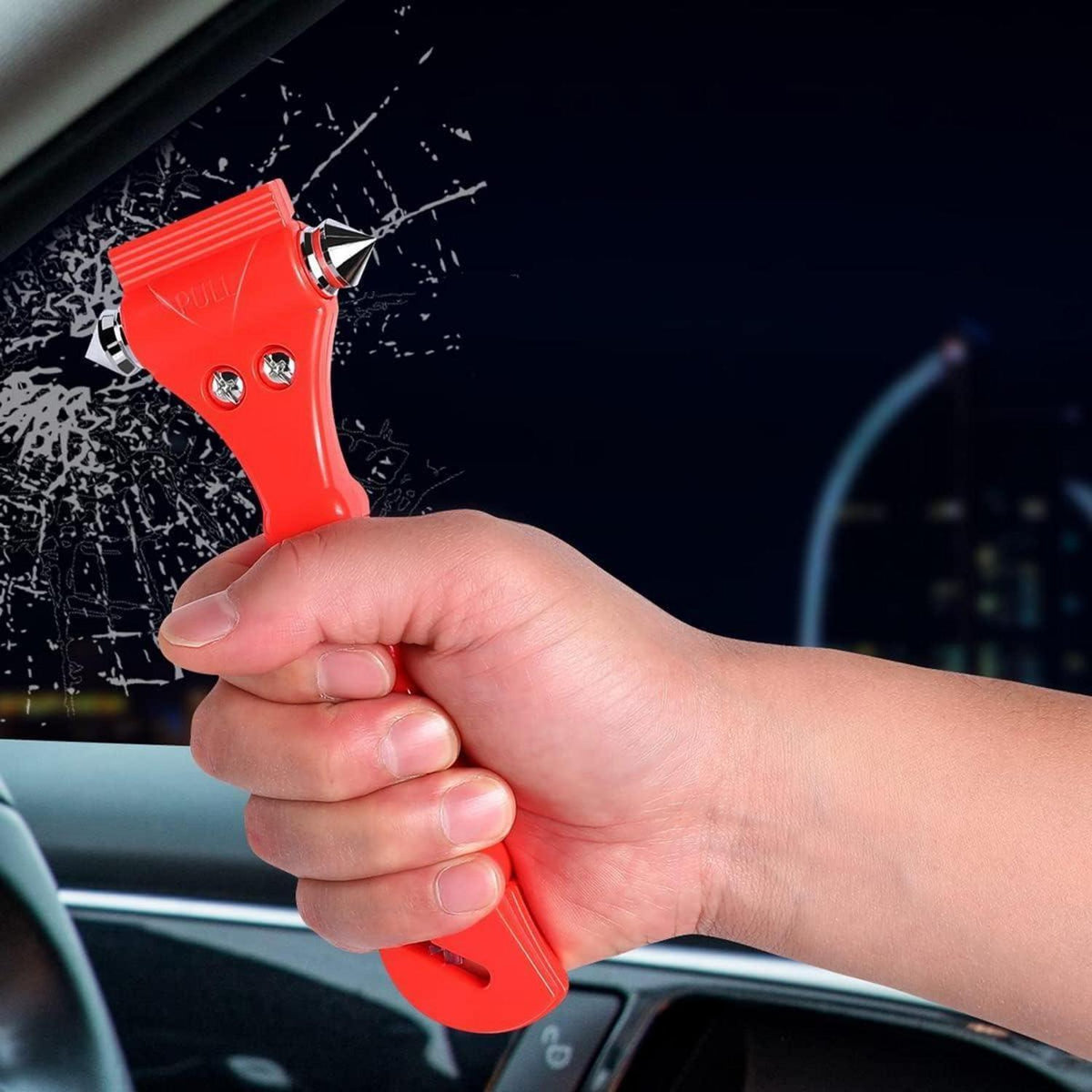 2x Notfallhammer mit Gurtschneider für Auto & PKW