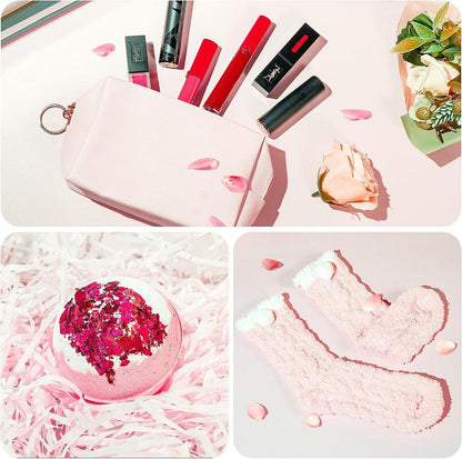 Geburtstagsgeschenke für Frauen - Bade-SPA-Set mit Kerze, Socken, Halskette - Happy Birthday Geschenkbox