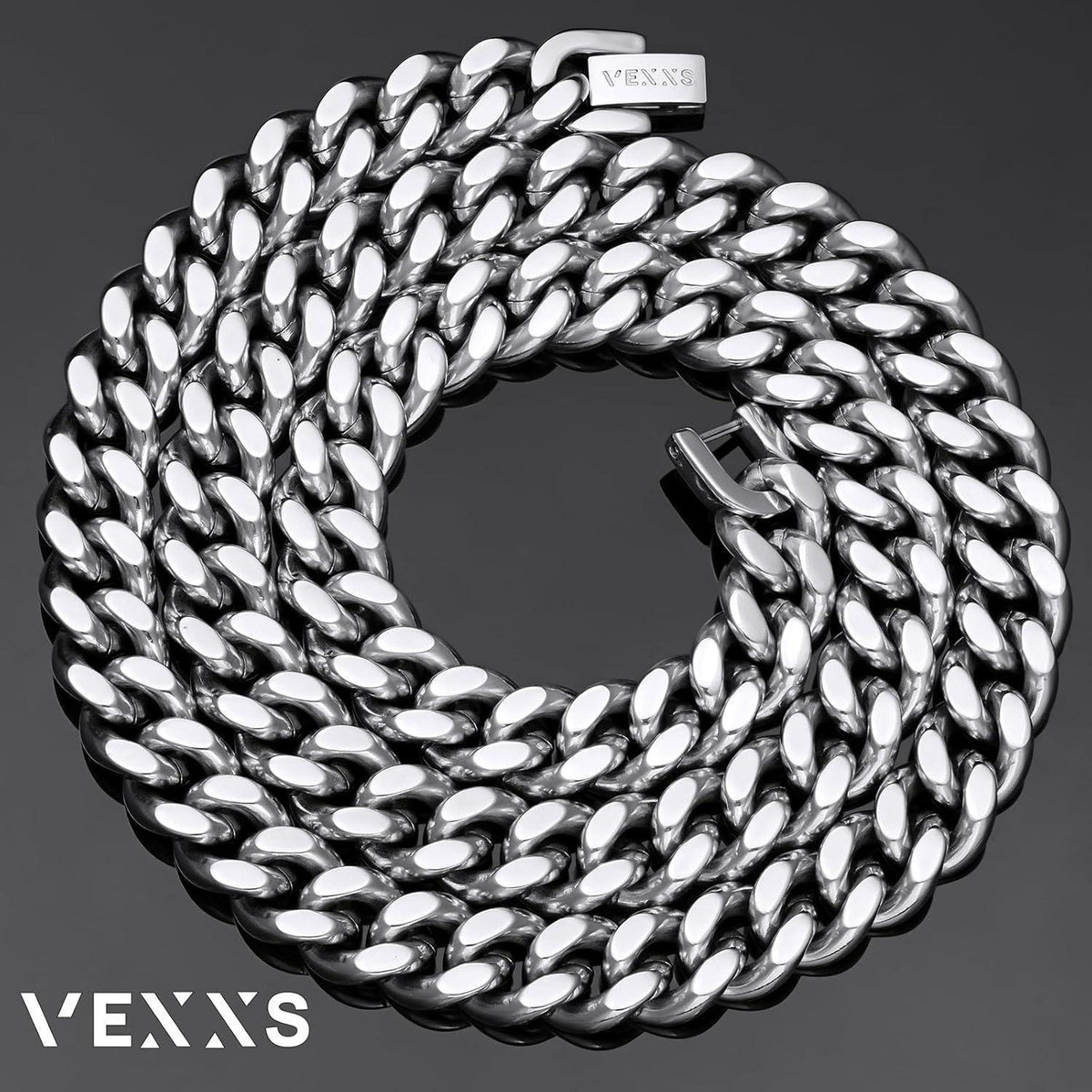 Panzerkette Herren 18 Karat Vergoldet Edelstahl, 10/12mm Kubanische Halskette