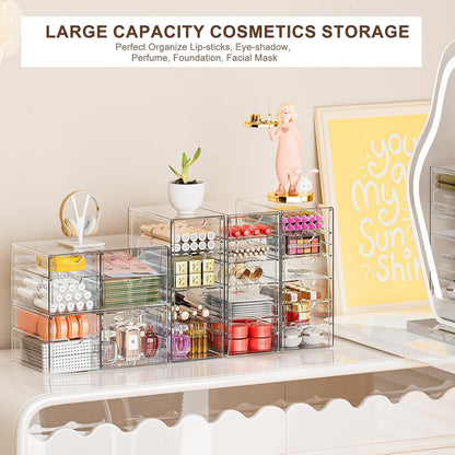 Acryl Schreibtisch Organizer 7 Schubladen Durchsichtig