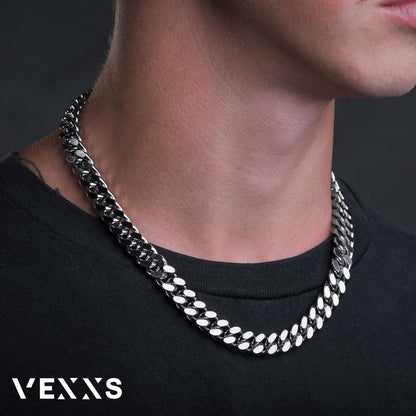 Herren Panzerkette 18 Karat Vergoldet Edelstahl 10/12mm
