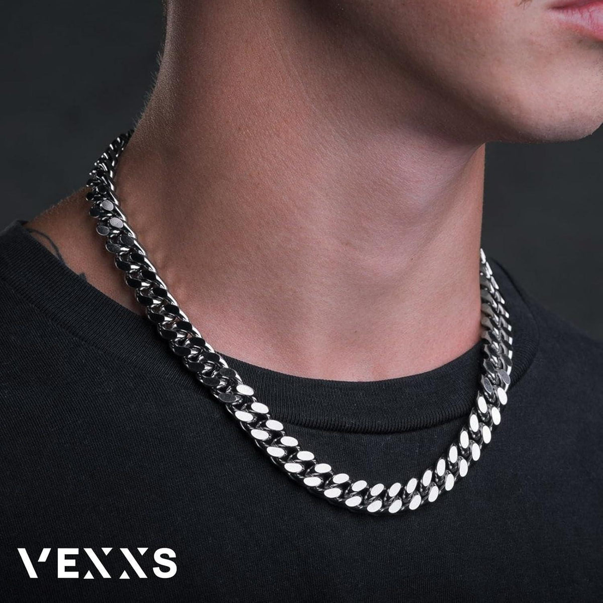 Herren Panzerkette 18 Karat Vergoldet Edelstahl 10/12mm, 46-66cm