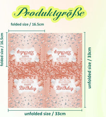 Roségoldene Happy Birthday Servietten 80 Stück 33x33cm Feste