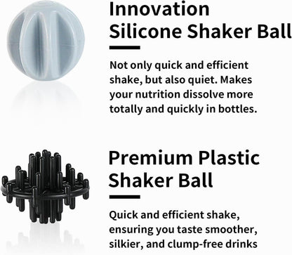 Edelstahl Shaker Flasche mit Schneebesen und Fenster, auslaufsicher