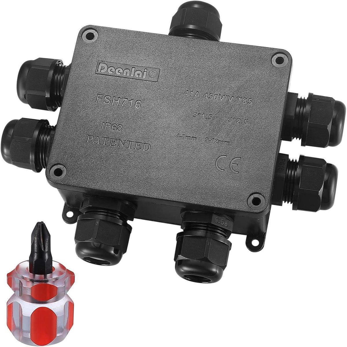 Abzweigdose IP68 Wasserdicht für Außenbereich, 7 Wege Kabelverbinder