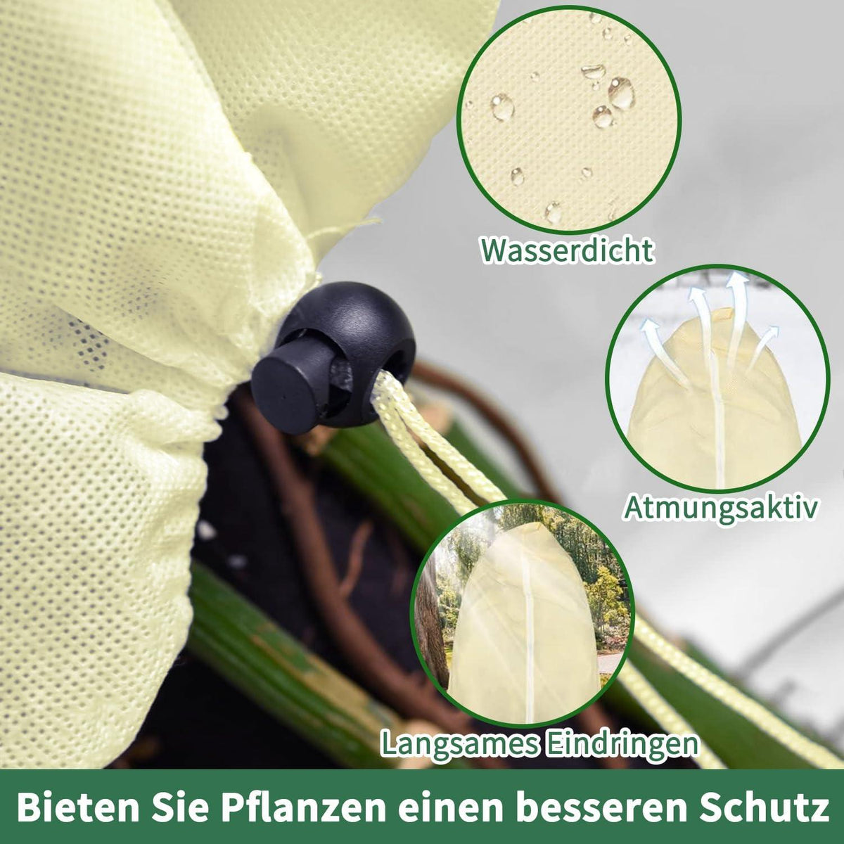 Winterschutz Pflanzen 85 g/m² Atmungsaktiv 250x360cm Beige