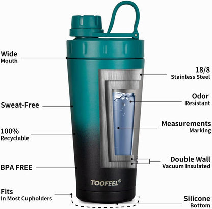 Edelstahl Shaker Flasche isoliert Protein Shakes Fitnessstudio 500ml