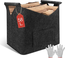 Kaminholzkorb XL Faltbarer Filztasche Brennholzkorb - Schwarz