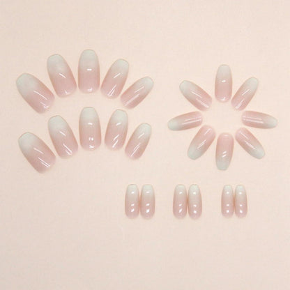 24-teiliges Nude Sarg Nägel Set für Nail Art - Mittel, Grün