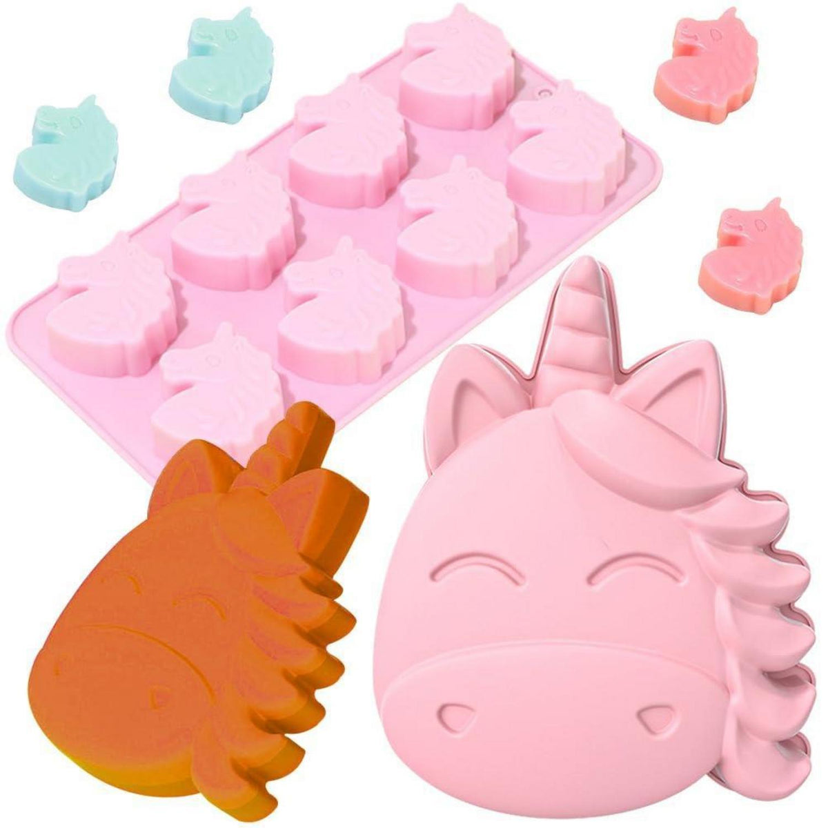 Silikonform Einhorn – 2er Set für Kuchen, Mousse & mehr