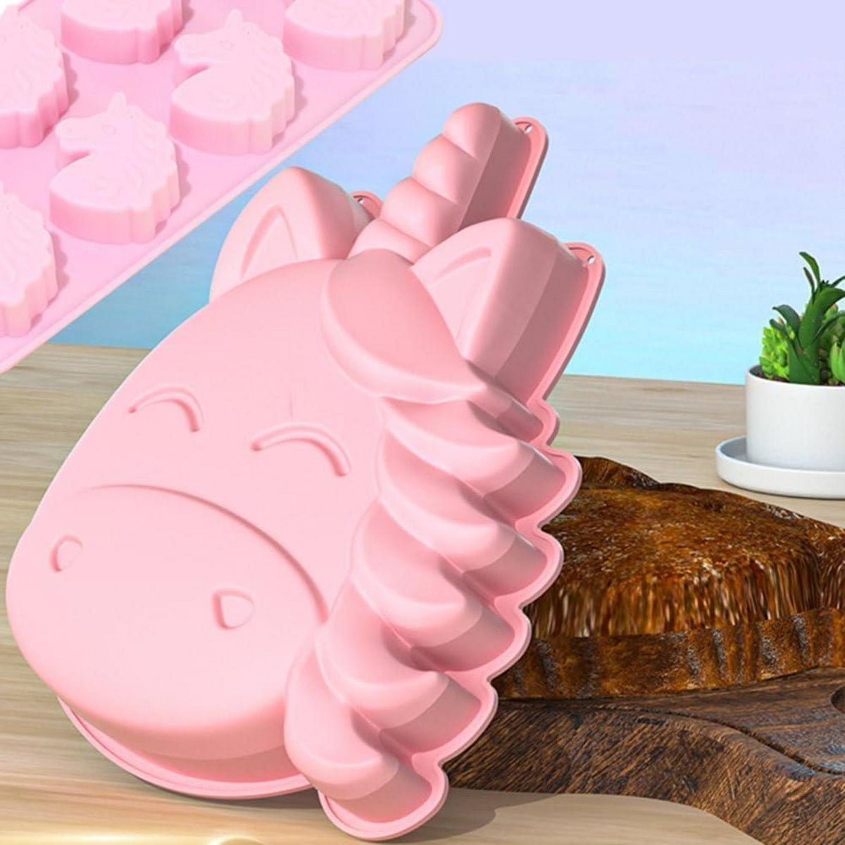 Silikonform Einhorn – 2er Set für Kuchen, Mousse & mehr