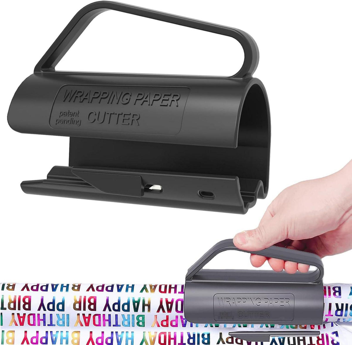 Geschenkpapier Cutter Weihnachten Geburtstag Schwarz
