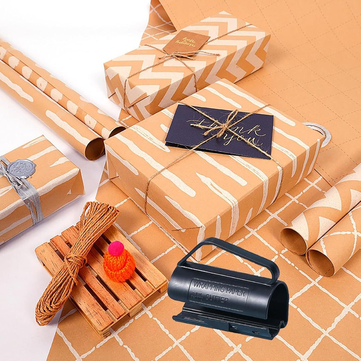 Geschenkpapier Schneider Rollen Weihnachten Geburtstag Cutter Schwarz