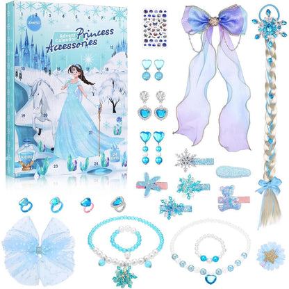 Adventskalender 2026 Schnee Thema Haarschmuck Mädchen 24