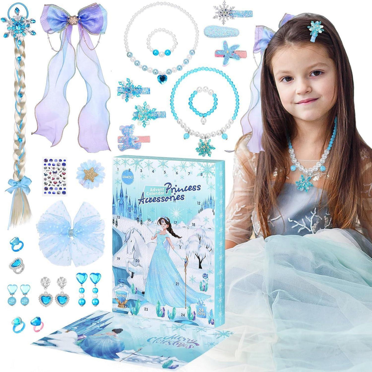 Adventskalender Eis Schneeflocke Schmuck 24 Tage Mädchen Kinder