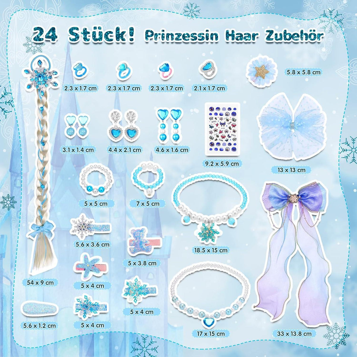 Adventskalender Eis Schneeflocke Schmuck 24 Tage Mädchen Kinder