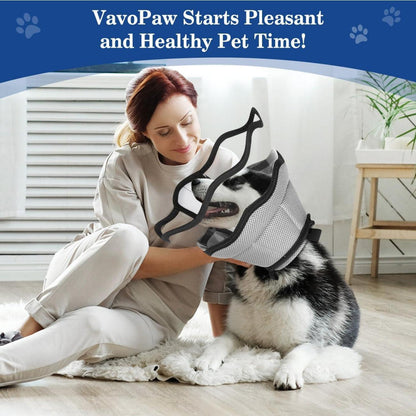 VavoPaw Halskrause Hund Leckschutz Wasserdicht PVC Größe XXL Grau