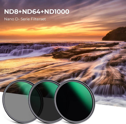 K&F Concept Nano D-Serie ND Filterset 58mm ND8+ND64+ND1000 Neutral Graufilter