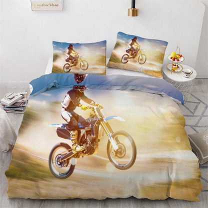 Motocross Bettwäsche-Set 200x200 cm | 3-teilig Mikrofaser