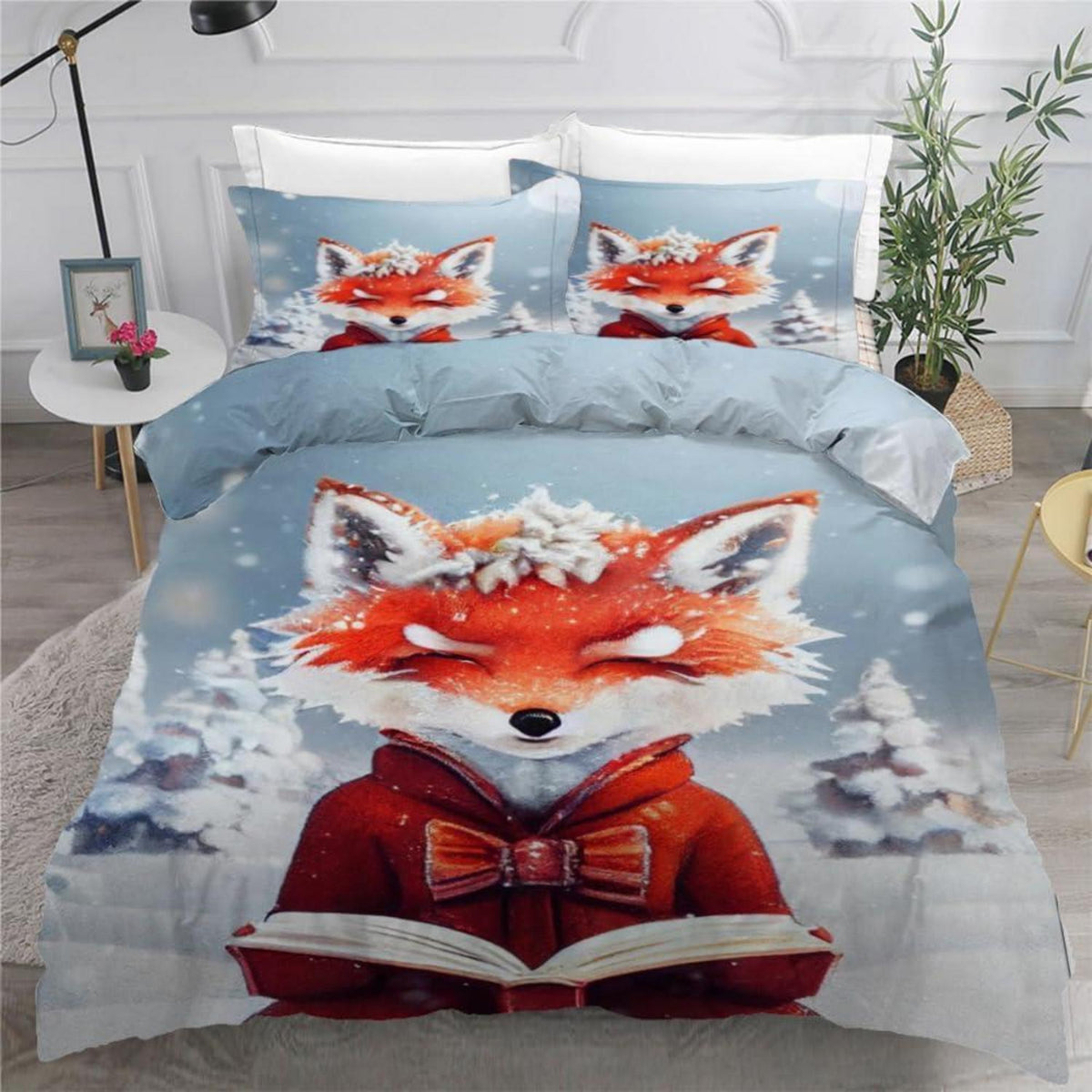 Fuchs Bettwäsche Set 220x240 cm - 3-teilig Mikrofaser