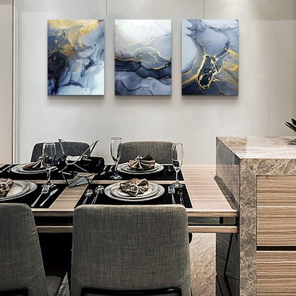 Blau Gold Marmorstruktur Wandbilder 40x30cm Wohnzimmer Moderne Kunst