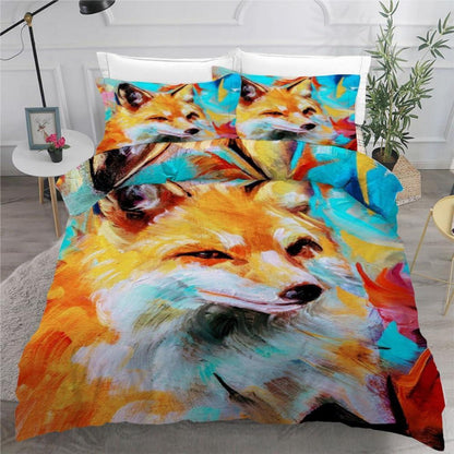 Fuchs Kinderbettwäsche 135x200 cm 4tlg. Mikrofaser 3D Graffiti