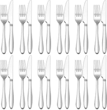 Edelstahl Steakbesteck Set für 12 Personen, 24-teilig