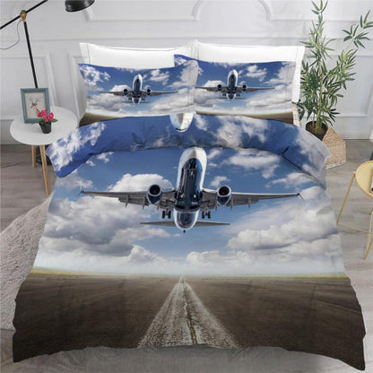Flugzeug Bettwäsche Set 155x220 cm - 3-teilig Mikrofaser