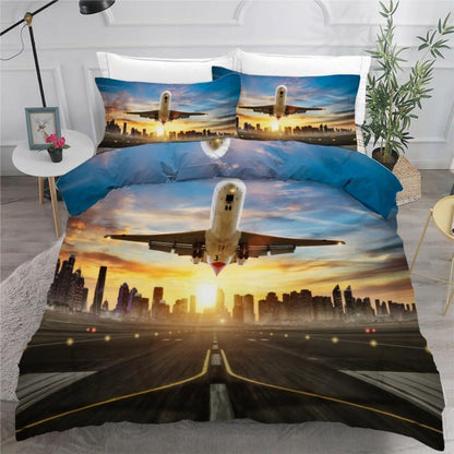Kinder Bettwäsche Flugzeug 135x200 cm 4tlg. 3D Mikrofaser