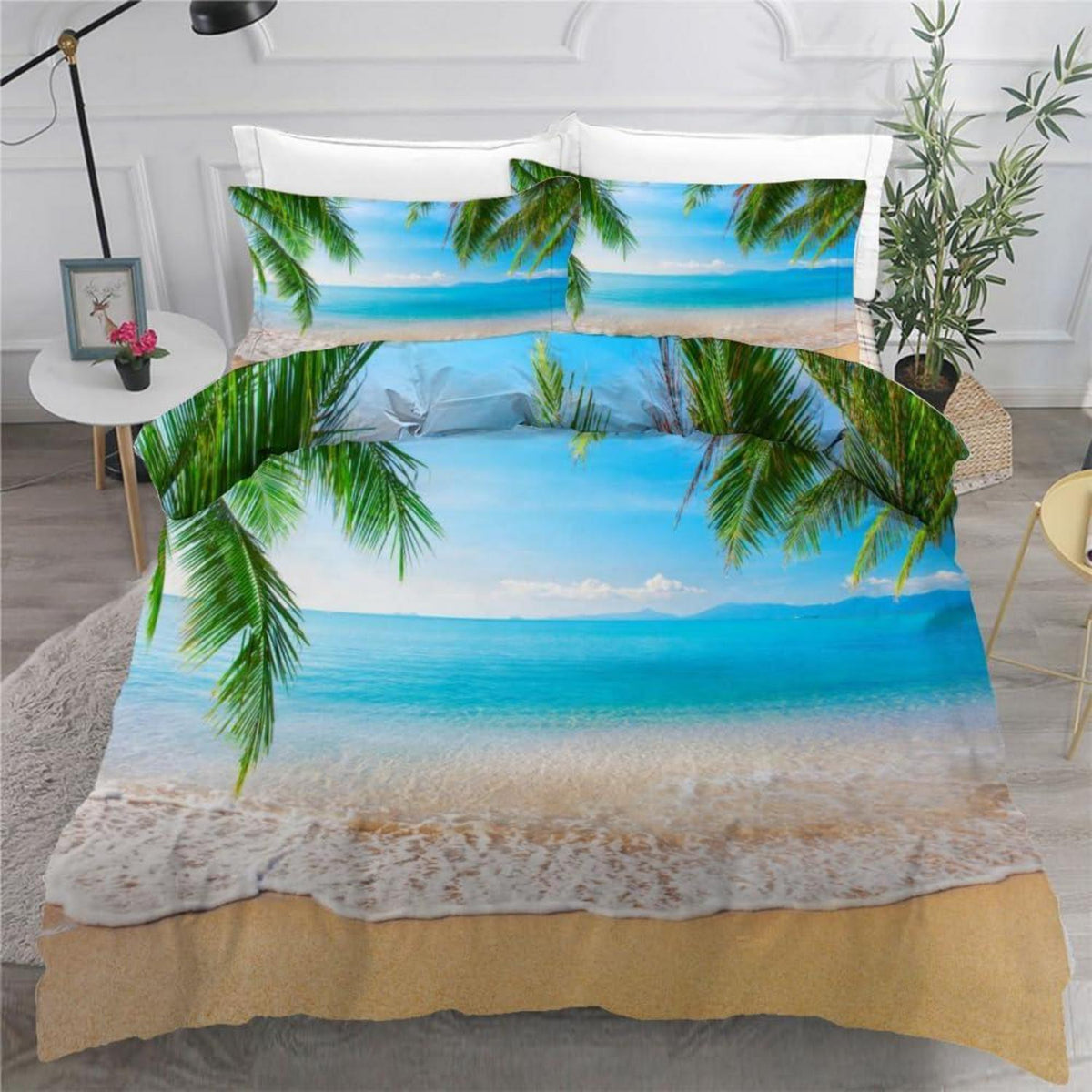 Palmenblatt Bettwäsche Set 135x200 cm - 4tlg. Mikrofaser