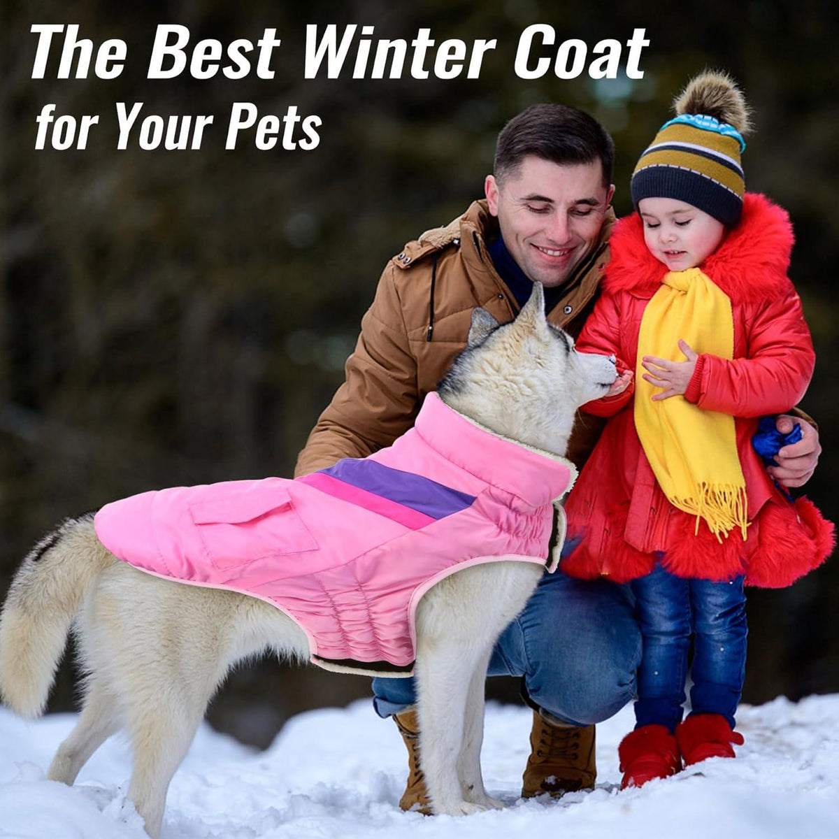 Hundemantel Winterjacke warm mit Kragen für große Hunde Baumwolle Pink XL