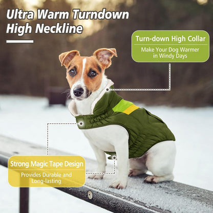 Hundemantel Große Hunde Warm Hoher Kragen Winter Klettverschluss