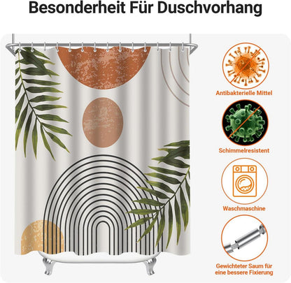 Duschvorhang Blätter Linie 200x200cm Antischimmel Wasserabweisend