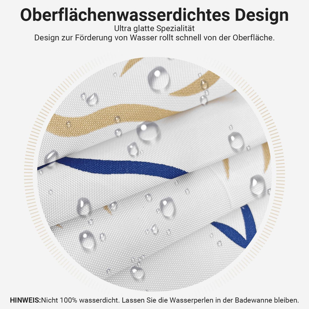 Duschvorhang 240x200cm Klein Ozeanstern, Wasserabweisend, Beschwerter Saum