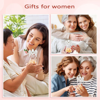 Ewige Rose Engel Glaskuppel Geschenk für Mama Muttertag Geburtstag