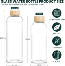 Bugucat Trinkflasche Glas 750ML mit