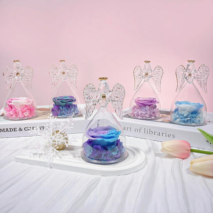 Handgefertigte Ewige Rose Engel Glaskuppel Muttertagsgeschenk