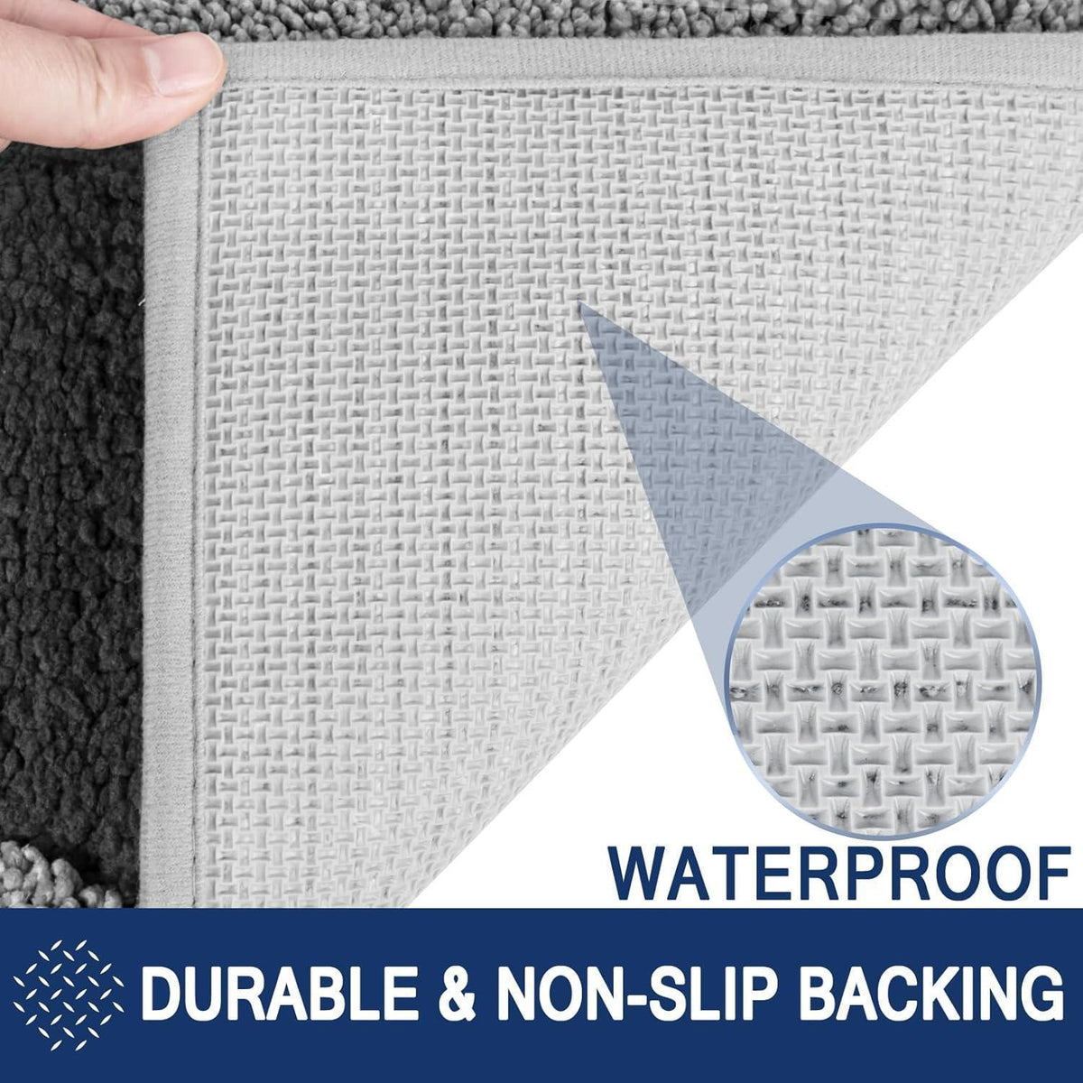 Waschbare Fußmatte Grau 80x178 cm – Schmutzfangmatte Innenbereich