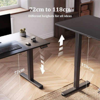 Höhenverstellbarer Schreibtisch Elektrisch 100x60 cm Schwarz