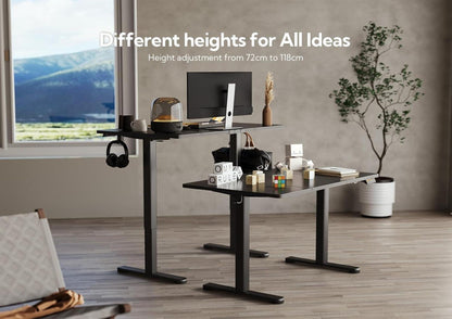 Höhenverstellbarer Schreibtisch 100x60 cm Elektrisch Schwarz
