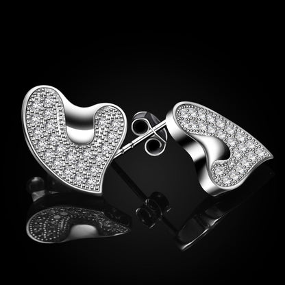 925er-Sterlingsilber Herz Anhänger Ohrringe Set, Damen