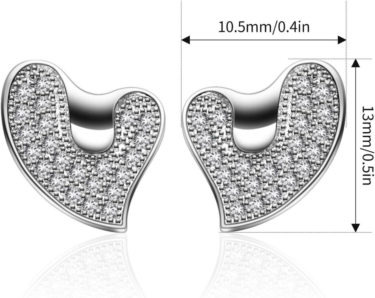 B.Catcher 925er-Sterlingsilber Schmuckset Anhänger-Ohrringe Herz