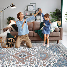 OMERAI Teppich Kurzflor Orientalisch Waschbar Rutschfest