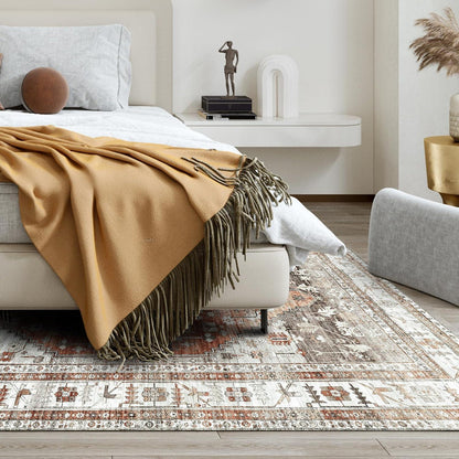 Orientalischer Vintage-Teppich Kurzflor Waschbar 160x230cm